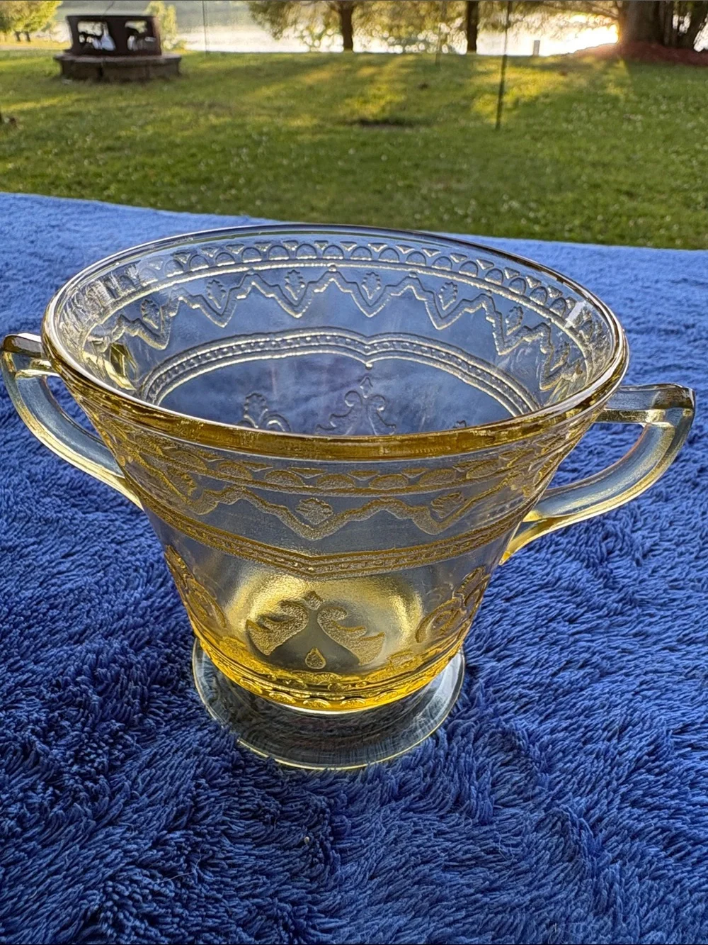 Federal Glass “Patrician” Pattern Sugar and Creamer Set